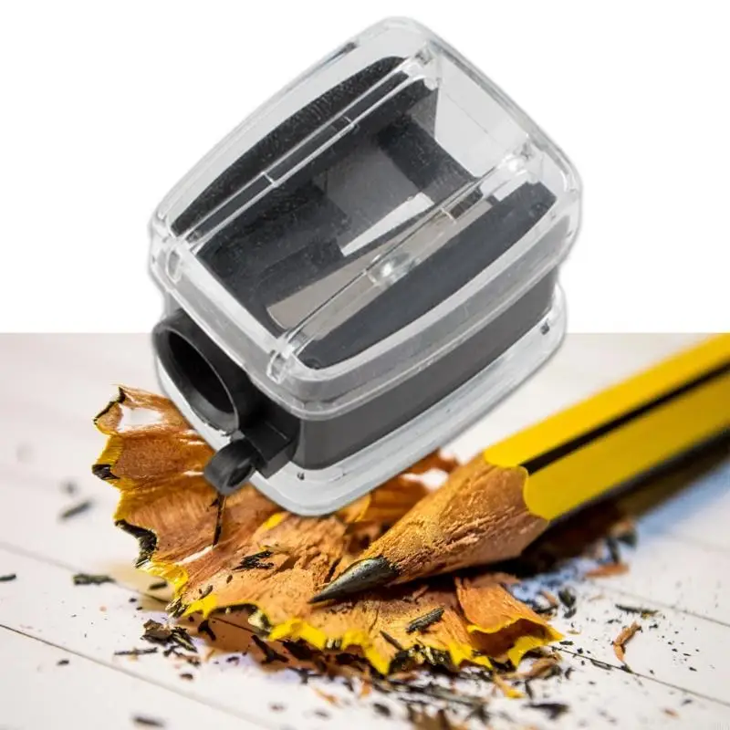 D0UA Makeup Pencil Sharener Syster Doper Sharer с прозрачной крышкой и промывкой щеткой для карандашей для бровей для губ для