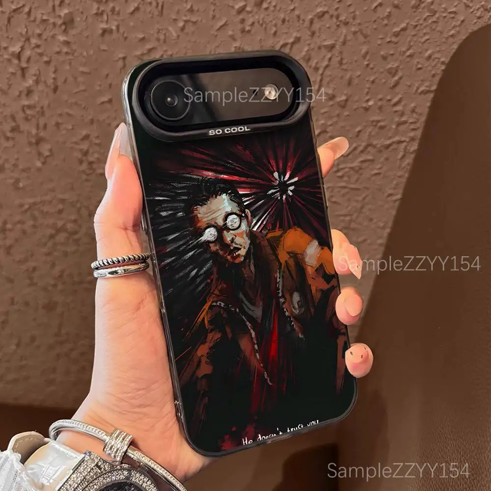 ゲーム「ディスコ・エリジウム」iPhoneケース（iPhone 17、16、15、14、13、12、X、8、Pro、Max、Plus、E、SE4、Air、Mini対応）ブラックIMDマット仕上げ