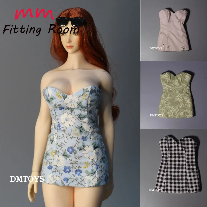 

DMTOYS 1/6 scale female dolls clothes Bra and buttocks wrapped dress short skirt for 12'' TBLeague JIAOU DOLL action figure
