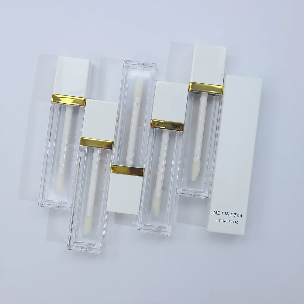 7ml Lipgloss Tubes Private Label Square Lip Gloss Tube PETG Liquid Lipstick Blush Containers Empty Bottle With Box Packaging