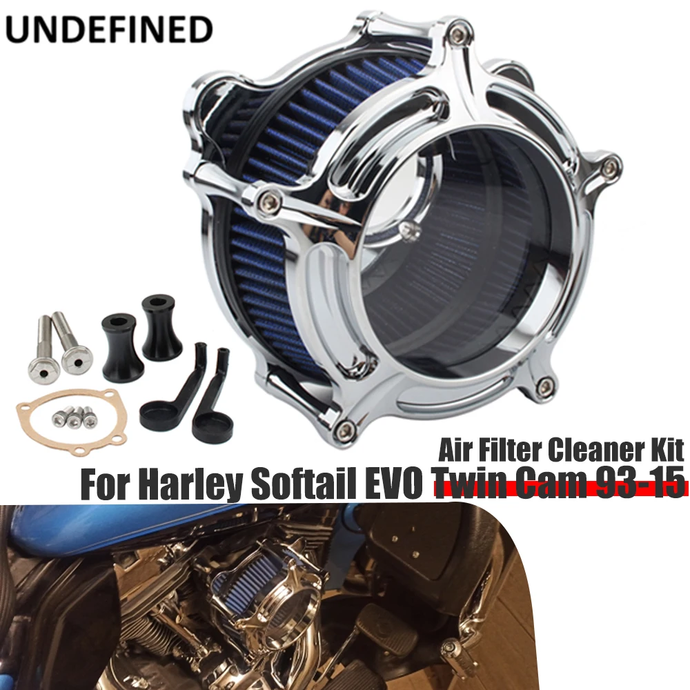 

For Harley Dyna Twin Cam FXDLS 93-17 Touring Road King Street Glide Softail Fat Boy Air Cleaner Intake Filter Chrome Motorcycle