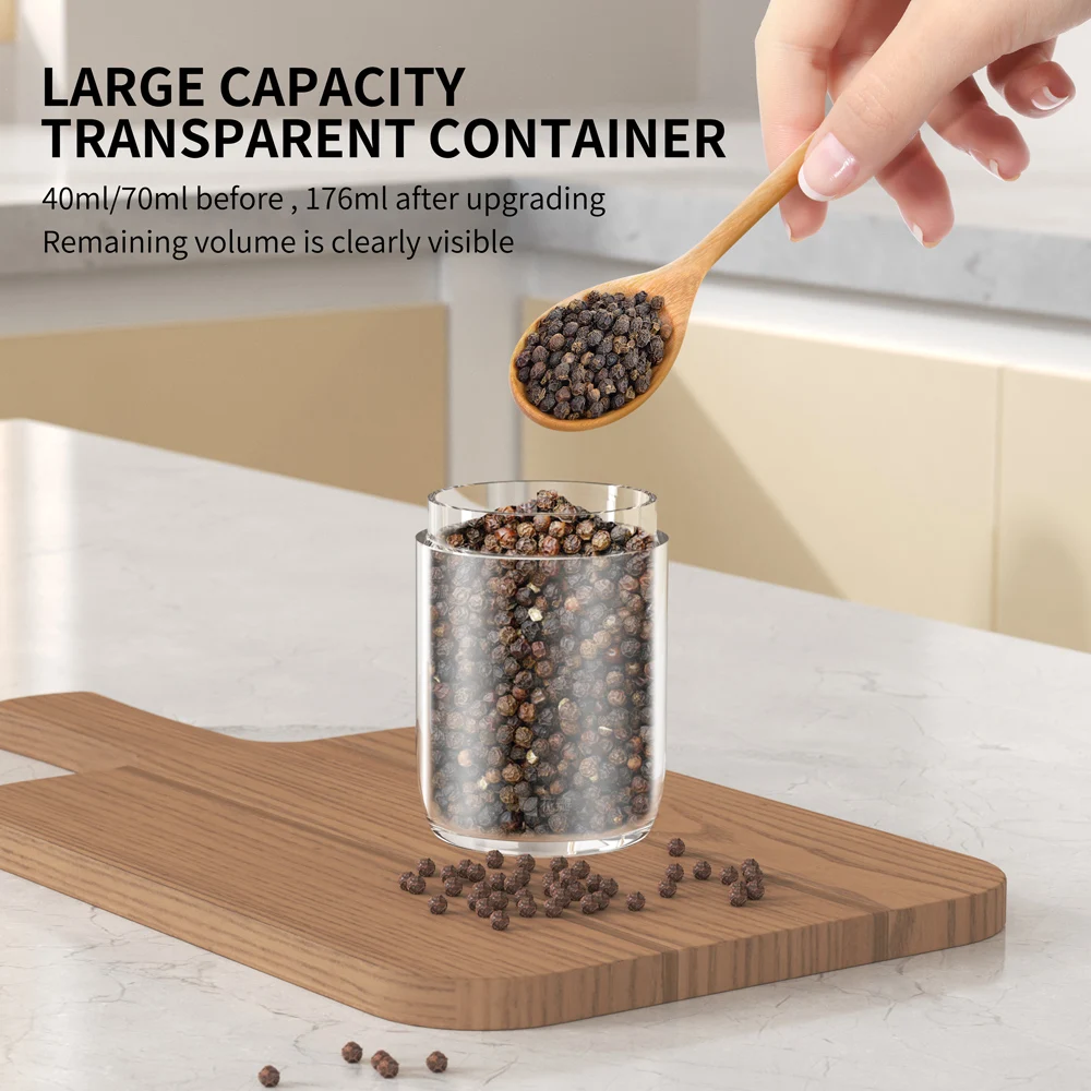 1/2PCS Electric Salt And Pepper Grinder with LED Light Gravity Sensing Adjustable Spice Mills Cordless Automatic Kitchen Gadget image 4