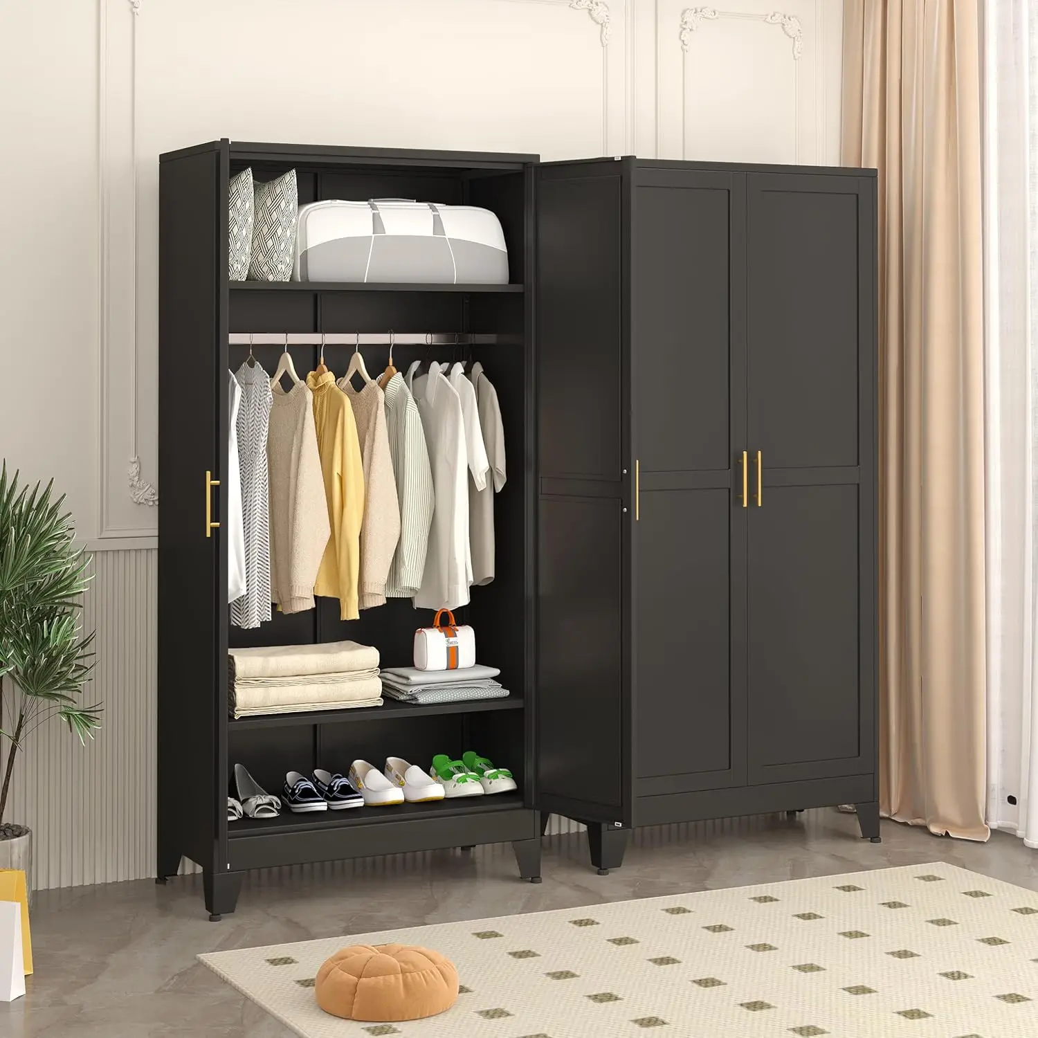 71" Metal Armoire W…