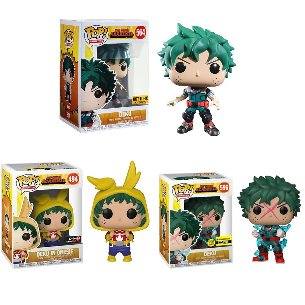 Funko Pop Animation My Hero Academia Deku in Onesie # 494 ديكو # 564 # 596 ألعاب شخصيات الحركة من الفينيل هدايا للأطفال