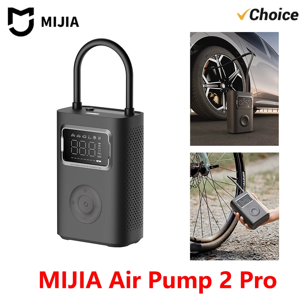 Neue MIJIA Luftpumpe 2 Pro Tragbarer Elektrischer Luftkompressor Mi Aufblasbarer Multifunktionsgerät 150psi Hochdruck für Motorrad Auto Fußball