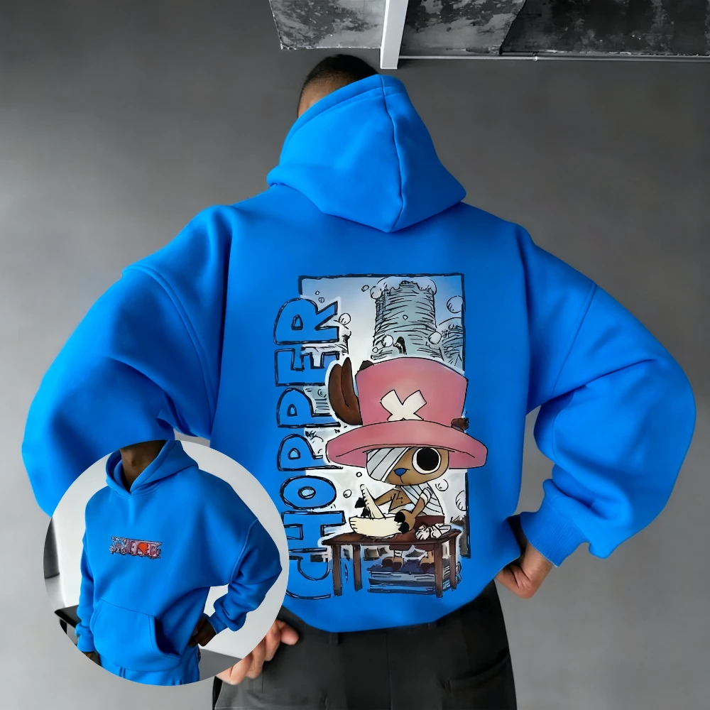قطعة واحدة المروحية الجرافيك كنزة قطيفة الرجال النساء جديد الخريف الشتاء الشارع الشهير المتضخم عادية أنيمي طباعة مقنعين البلوز