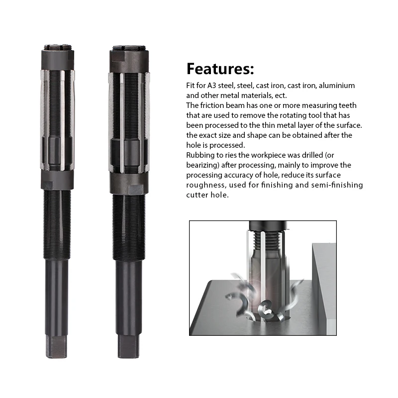 Adjustable Hand Reamer Core Drill Bits 6mm-9.25mm For Lathe Cutting Tools Size Range Alloy Steel Reamer Adjustable Hand Reamer