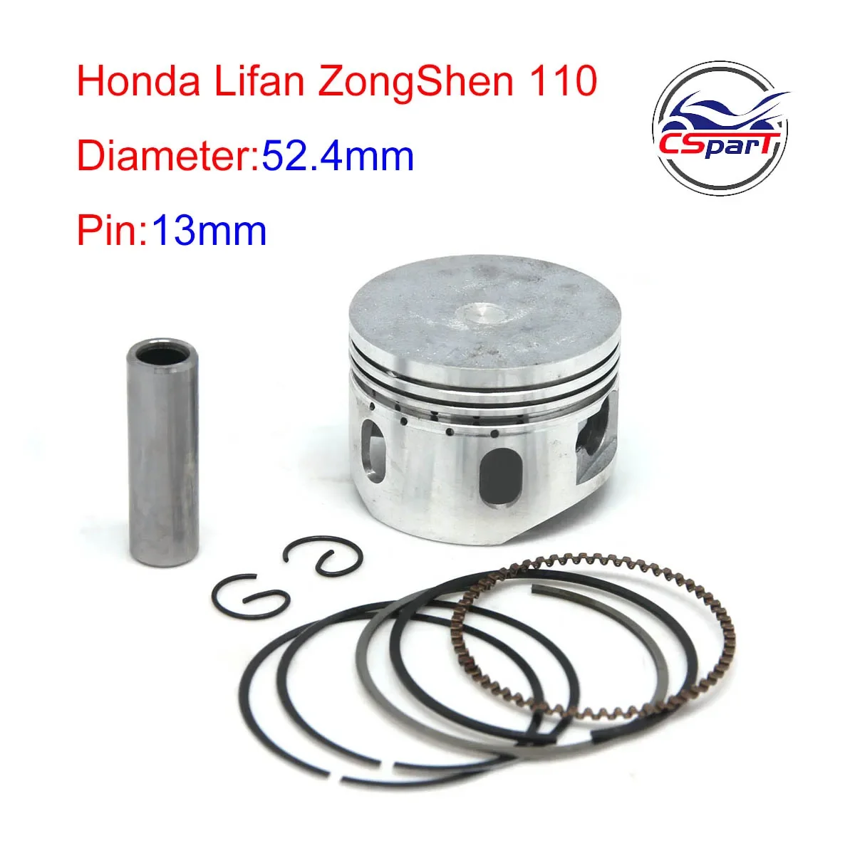 

Racing 110cc 52.4MM Piston Rings Kit ATV Bike engine SunL Taotao Lifan ZongShen Loncin Parts With extra Windows