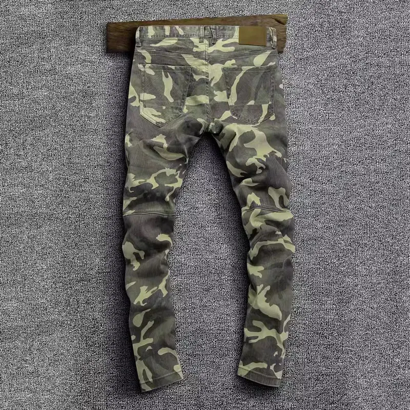 Street Fashion Men Jeans Black Stretch Slim Fit Zipper Pocket Designer Hip Hop Jeans Men Vintage Casual Denim Pencil Pants Homme