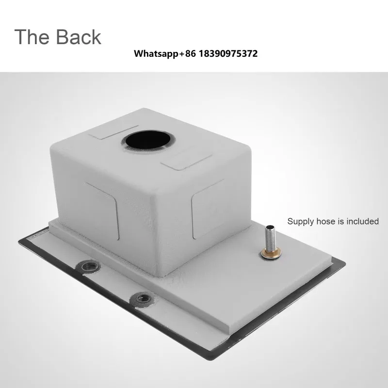 304 Stainless Steel, Black, Embedded Kitchen Sink Worktop with a Single-bowl Countertop Sink Featuring a Cup-washing Device.
