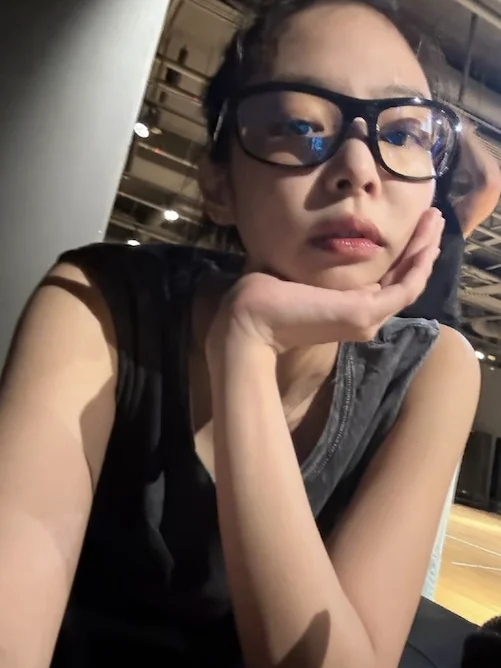 Jennie Carbon Bla Vintage Loose Fit Pure Cotton round Ne Vest Top Breathable Casual Sle Women's Faion Summer 2025