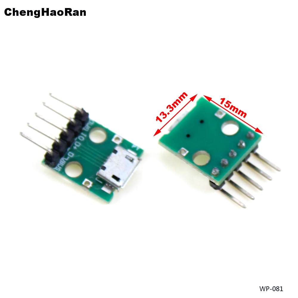 1pcs Micro USB To DIP Adapter 5pin Female Connector Module Board Panel Female 5-Pin Pin board B Type PCB 2.54 MM