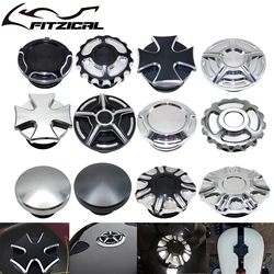 Motorcycle Gas Cap Flush Oil Fuel Tank Cap Black Chrome For Harley Sportster 883 1200 XL Iron Dyna Touring Street Glide Softail