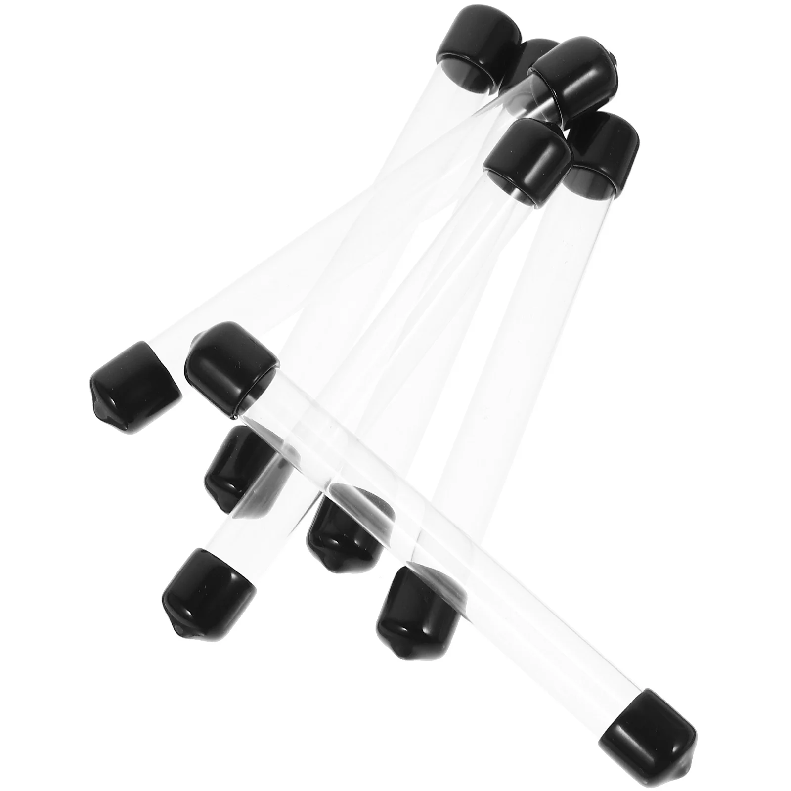 6 Pcs Agarwood Tube Portable Round Storage Clear Long Plastic Transparent with Lid