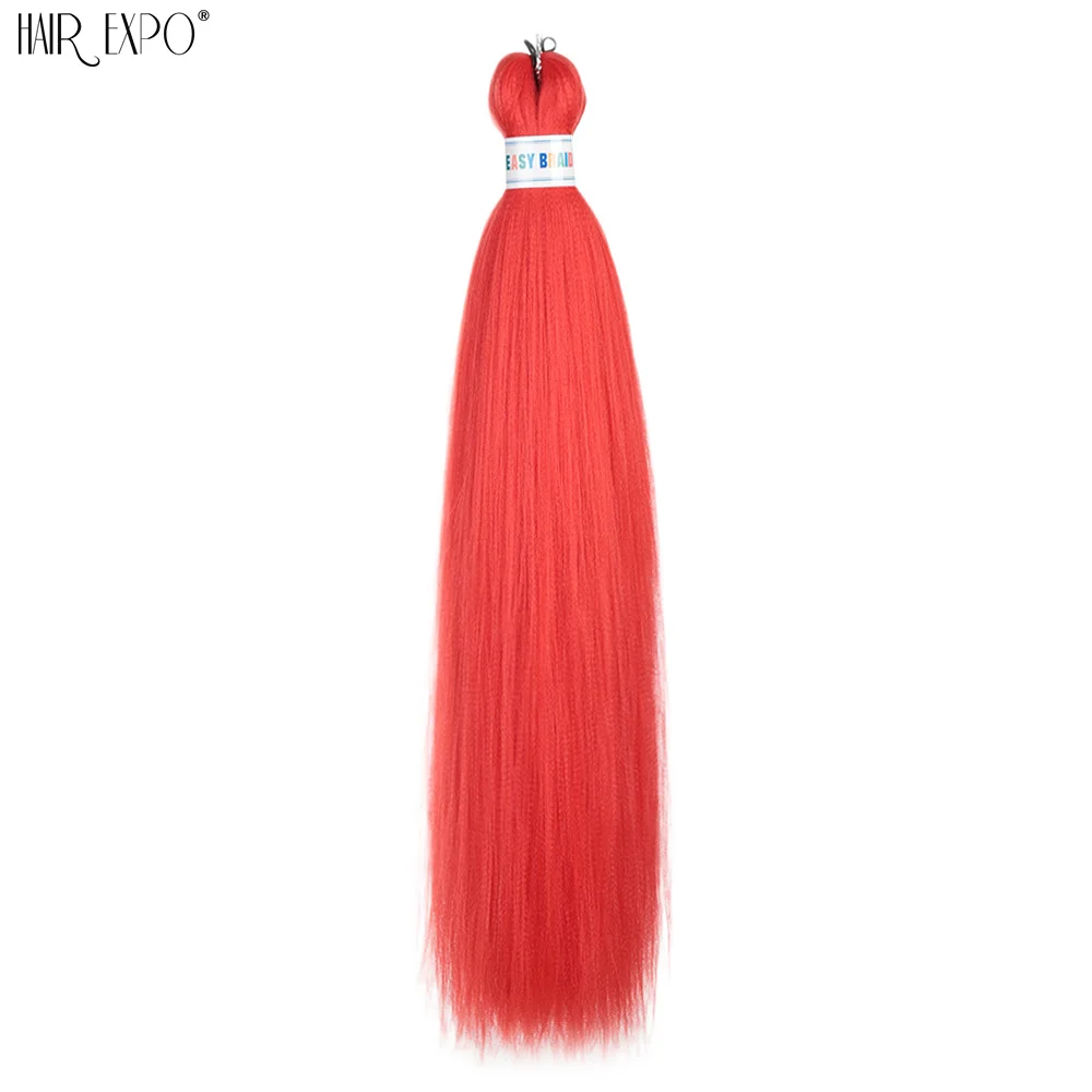 26 inch gemakkelijke vlechten haar synthetisch kleurrijk voorgerekt vlechthaar extensions jumbo vlechten ombre yaki lang steil haar