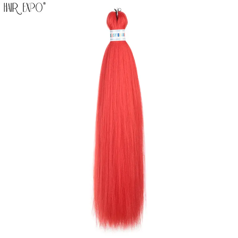 26Inch Easy Braids Hair Synthetic Colourful Pre Stretched Braiding Hair Extensions Jumbo Braids Ombre Yaki Long Straight Hair - Image 23