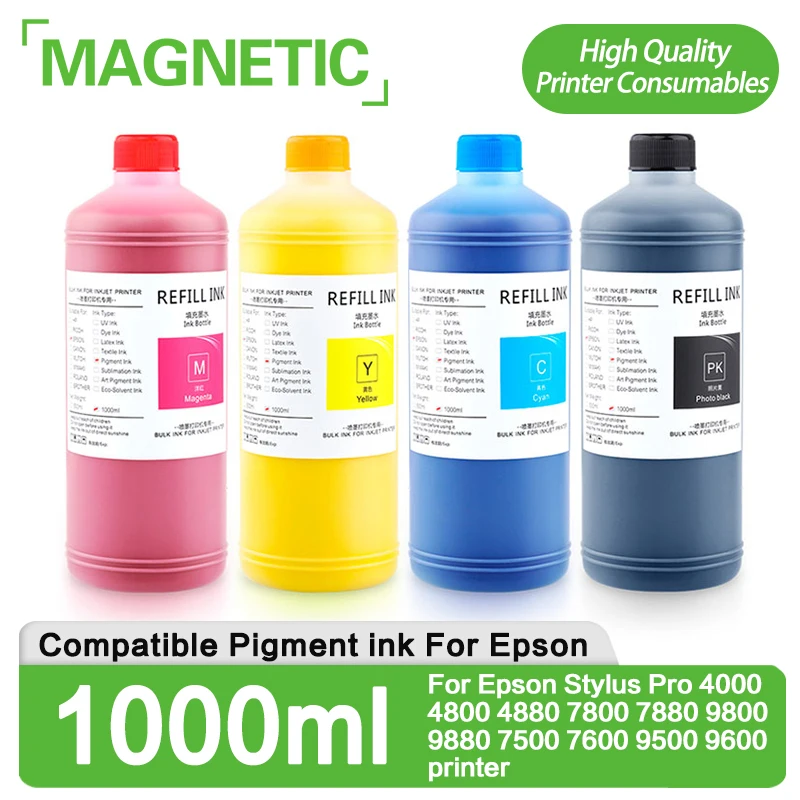 tinta de pigmento para epson stylus pro novo cores x 1000ml epson stylus pro 4000 4800 4880 7800 7880 9800 9880 7500 7600 9500 9600 01