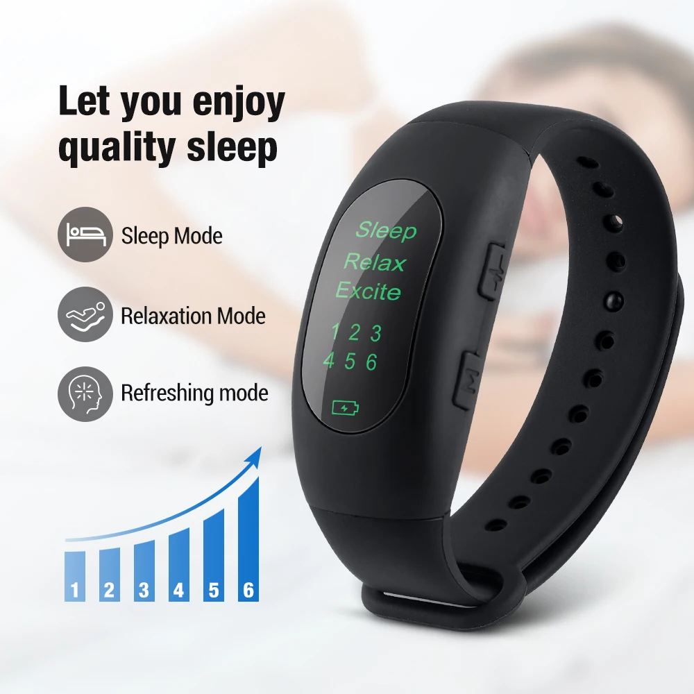 Dispositivo di aiuto per il sonno intelligente per Insomia Microcurrent Pulse Sleeping Watch Fast Sleep Rest Anti-ansia braccialetto per