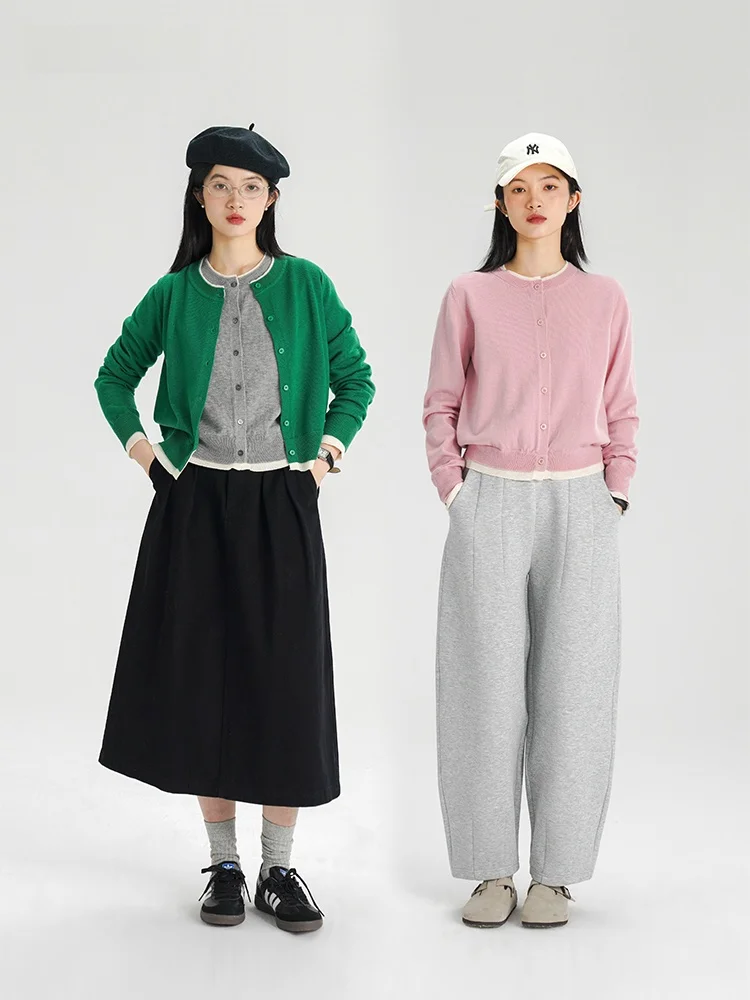 

Вязаный кардиган из мериносовой шерсти Botanique, женский, осенний, с эффектом двухслойности, весенний трикотаж