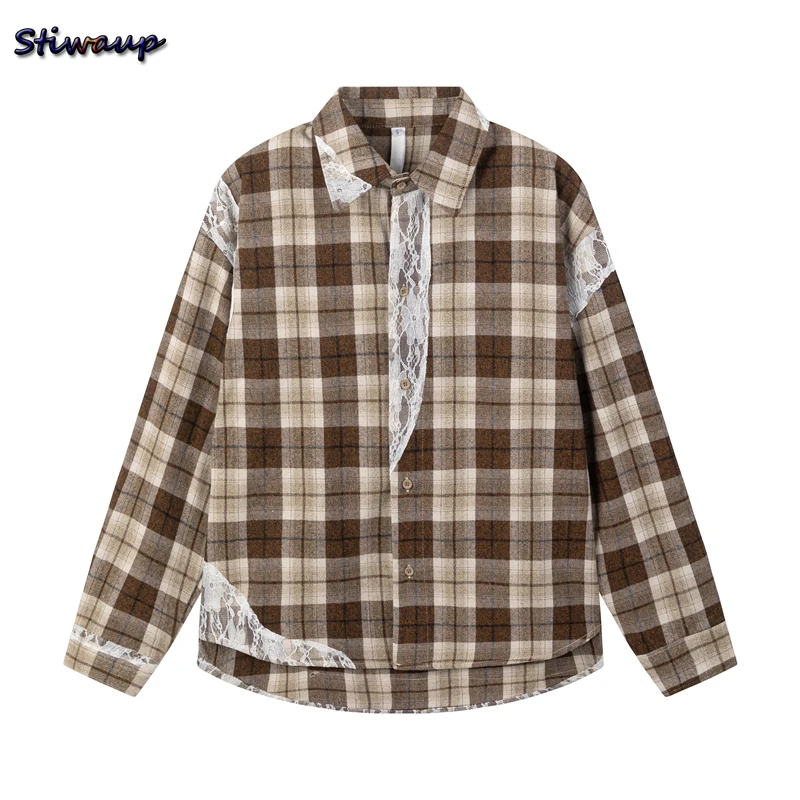 Female Plaid Shirt Women Elegant Shirts and Blouses Korean Reviews Many Luxury Clothes Women Y2K Vintage Top 2000s Japanese Tops