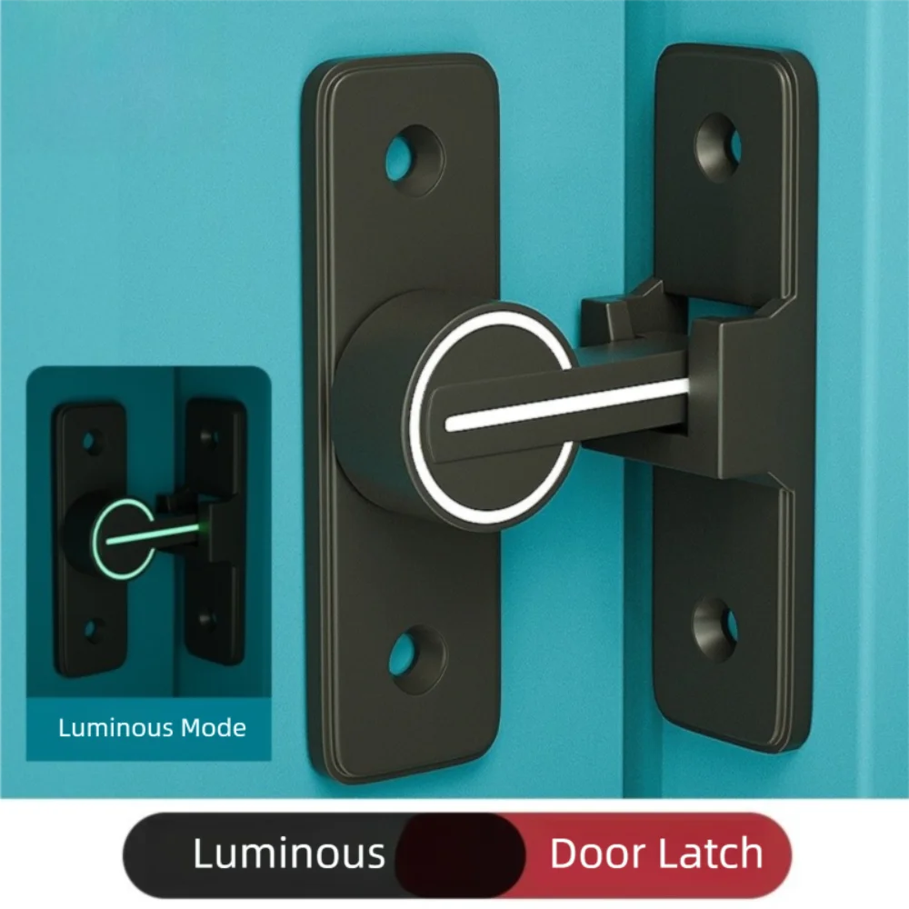 

Durable Luminous Door Latch 90 Degree Heavy Duty Gate Latches Hardware Zinc Alloy Cabinet Door Lock Sliding Door