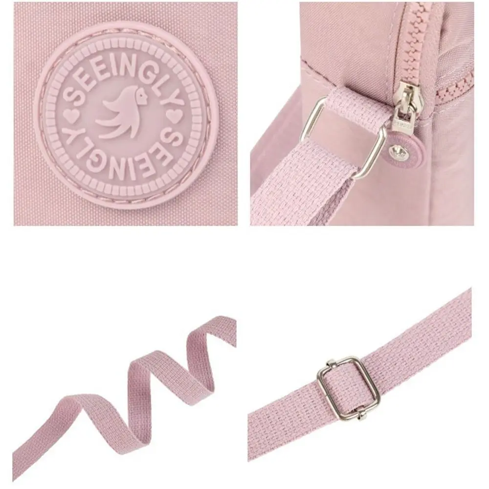 

Multi-functional Zipper Crossbody Bag Nylon Niche Design Shoulder Bag Korean Style Solid Color Small Phone Bag Storage Bag