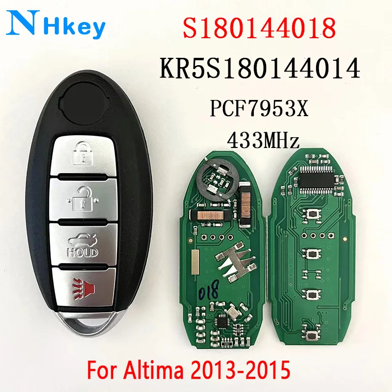 NHkeyS180144018 Smart Remote Car Key With Original 433MHz ID47 Chip for Nissan Altima Maxima 2013 2014 2015