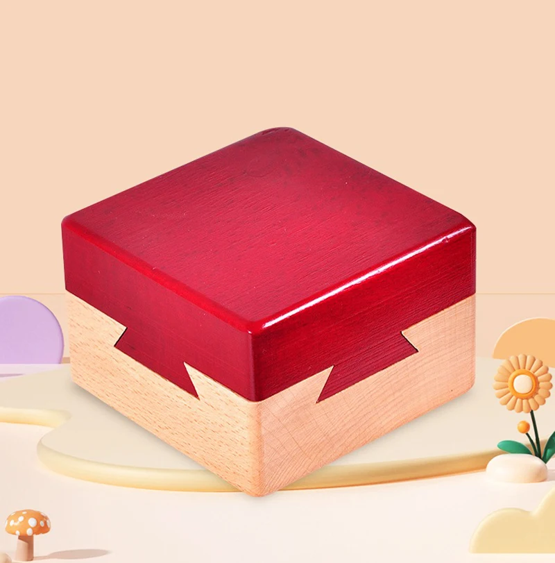 Wooden Puzzle Box Secret Opening Puzzle Box Mysterious Box Gift For Kids Adults Surprise Teaser Kongming Lock Treasure Box