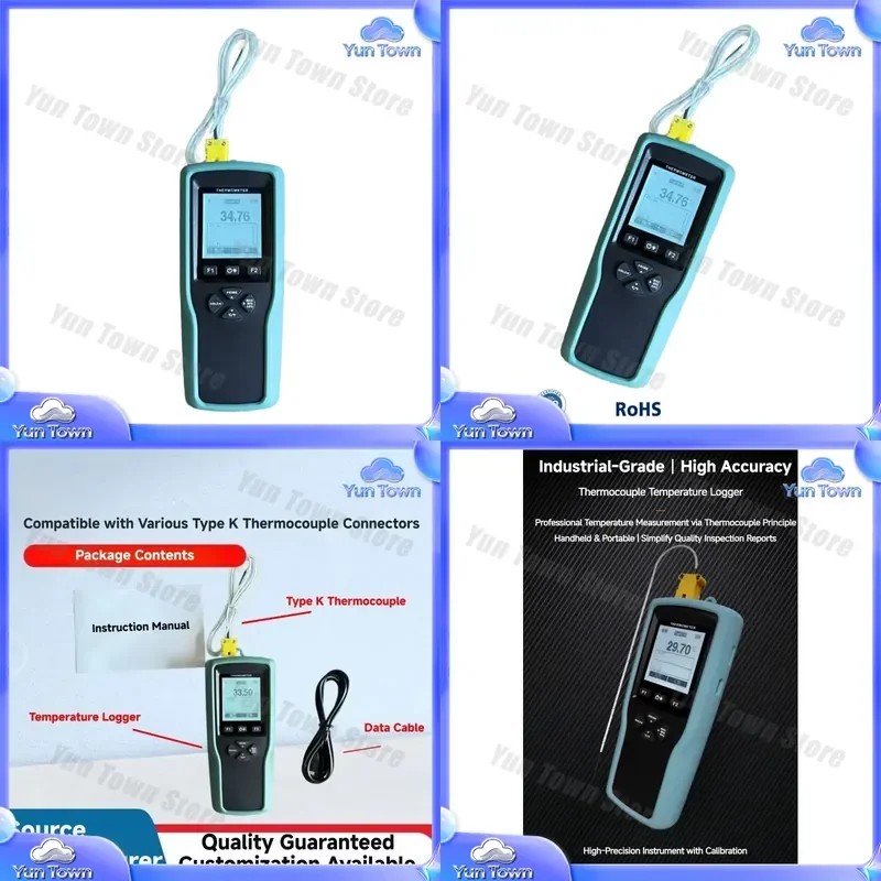for K-type T/J Thermocouple Temperature Logger Industrial Live Temp Curve Reading Instrument High Accuracy Data Logger for