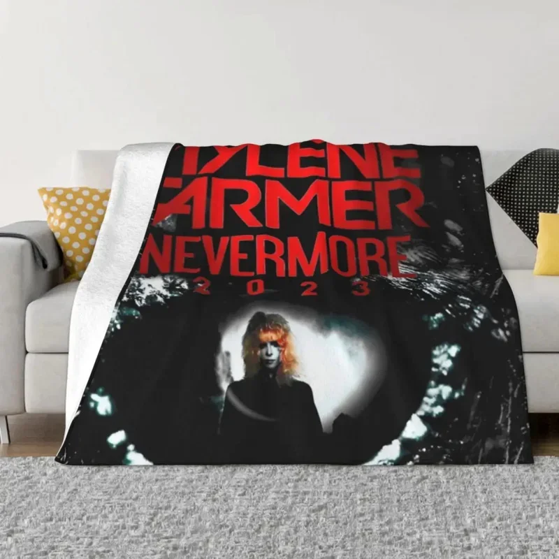 

Mylene Farmer Nevermore 2023 Blanket Soft Fleece Autumn Warm Flannel French Singer Throw Blankets for Sofa Travel Bed Quilt