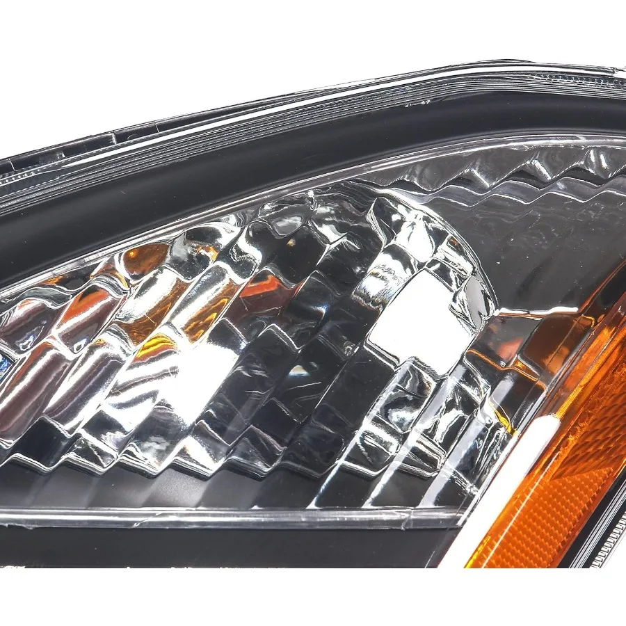 مجموعة المصابيح الأمامية لاستبدال المصابيح الأمامية نيسان روج هالوجين 2008-2013، مصباح أمامي غير مخفي، زاوية كهرمانية سوداء