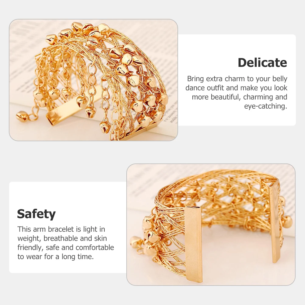 

2Pcs Belly Dance Arm Bell Chains Durable Linked Bell Chains Performance Costume Accessories Women Belly Dance Costume Supplies