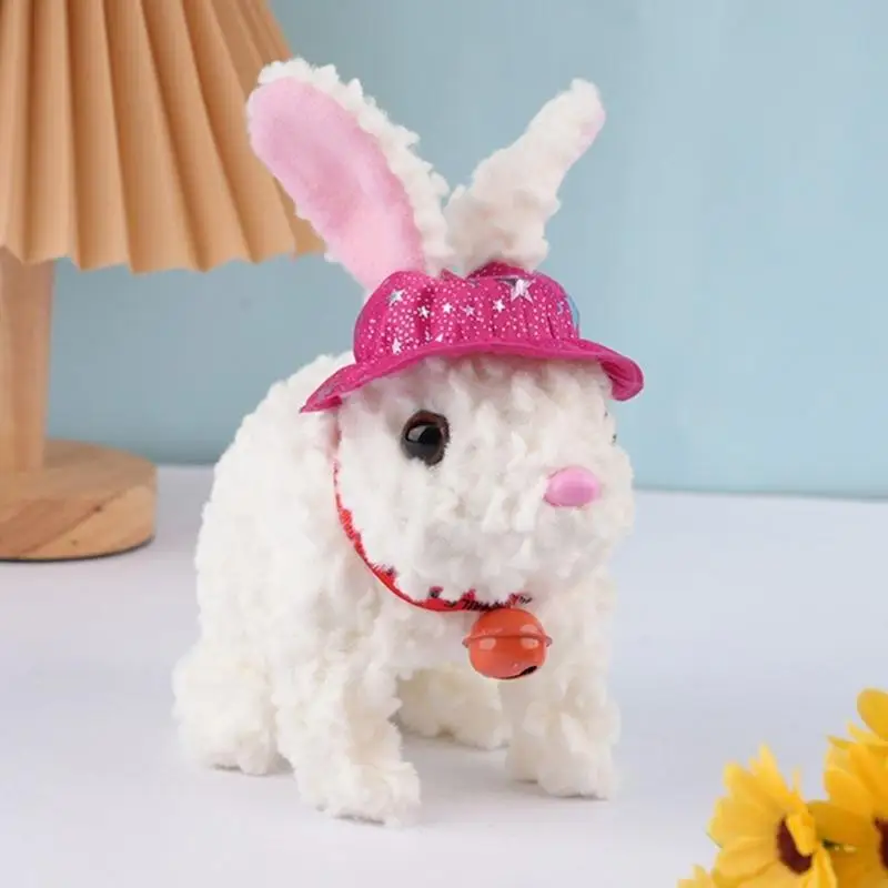 Interaktywny elektryczny pluszowy królik, który chodzi i mówi dla dzieci w wieku od 3 lat Miękka, realistyczna zabawka do zabawy