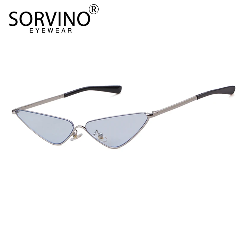 SORVINO Designer Half Frame Triangle Cat Eye Sunglasses 2020 Women Brand 90s Vintage Small Cateye Sun Glasses Tiny Shades SP228