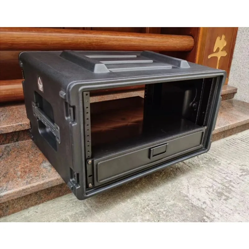 Manufacturer U2 4U 6U 8U Audio PE PP Plastic Road Rack Case with Heavy-Duty Tour Cable Trunk Flight Case