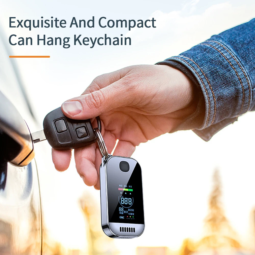 With LCD Display USB Rechargeable NEW Digital Breath Alcohol Tester Professional Breathalyzer Electronic Alcohol Tester Keychain