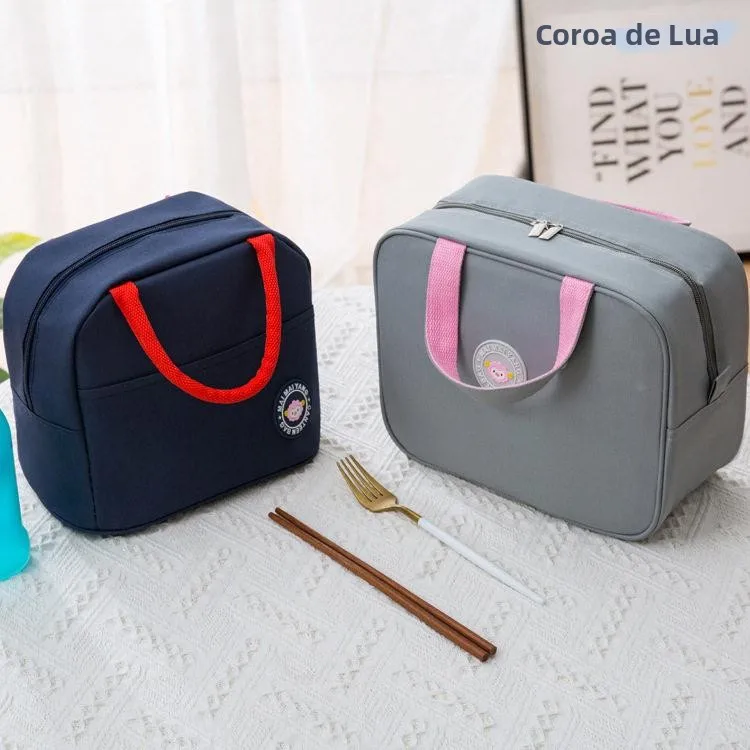 Bolsa Térmica Portátil de Alumínio Reforçado para Almoço, Lancheira Infantil Moderna e Simples, Organizador de Armazenamento