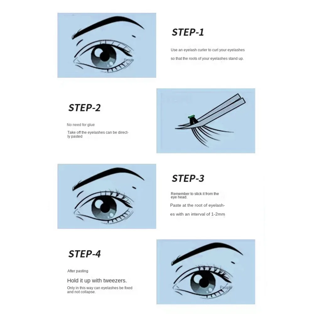 30/50 مجموعات الرموش العنقودية الفردية لتقوم بها بنفسك ماكياج رقيق الرموش الصناعية طويلة الأمد جلدة تمديد