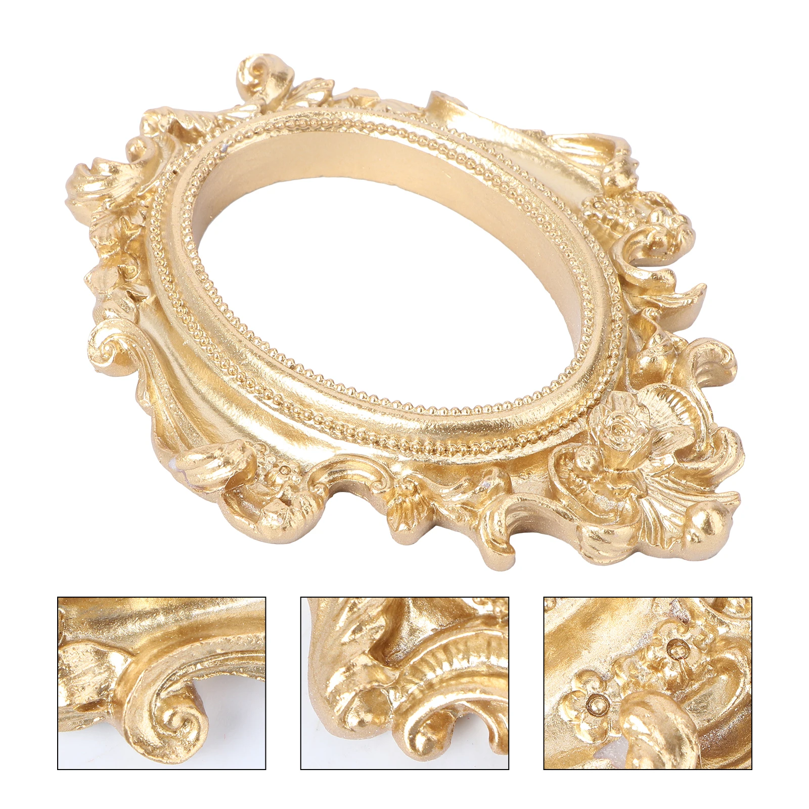 

Photo Retro Frame Accessories Office Ornament Vintage Gold Picture Frames Resin Prop