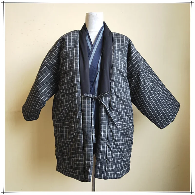 Japanese Style Quilted Kimono Winter Hanten Jacket for Women Men Couple Haori Cardigan Traditional Loungewear Asian Home Clothes