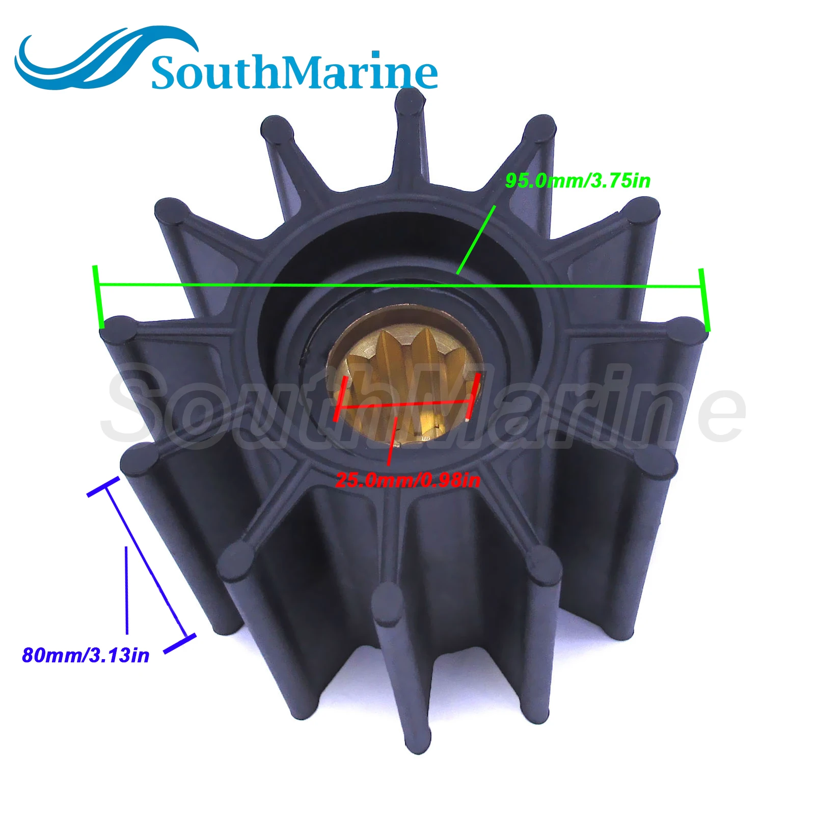 Water Pump Impeller 26000K for Sherwood / 500183 for CEF / 3972366 for Cummins QSB7.0 QSC 8.3 QSL9.0 / 8159 for JMP Inboard