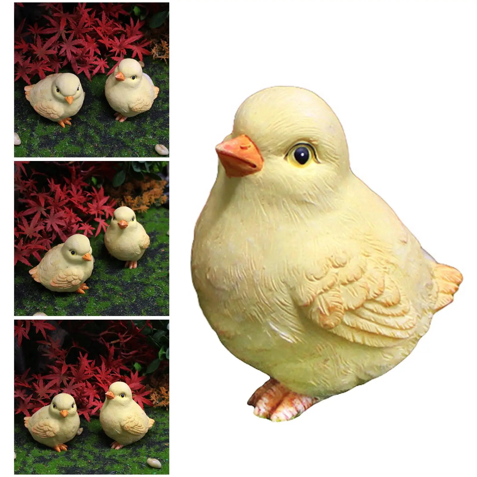 Garden Statues Chick Sculpture Lovely Animal Figurines Crafts for Landscape Desktop Porch Courtyard Decorative