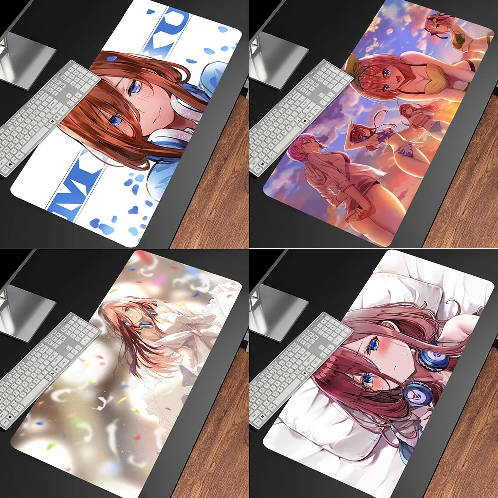 Gotoubun No Hanayome Boy Gift Pad Silicone Pad to Mouse pad Game Size for Office Long Table Mat Desk for Teen Girls for Bedroom