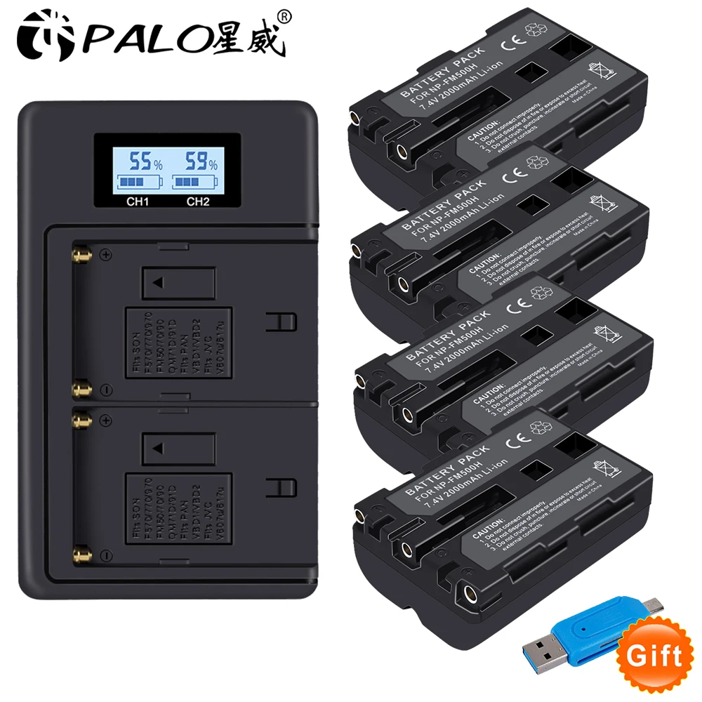 

PALO NP-FM500H NP FM500H NPFM500H Camera Battery for Sony A57 A65 A77 A450 A560 A580 A900 A58 A99 A550 A200 A300 A350 A700 F717