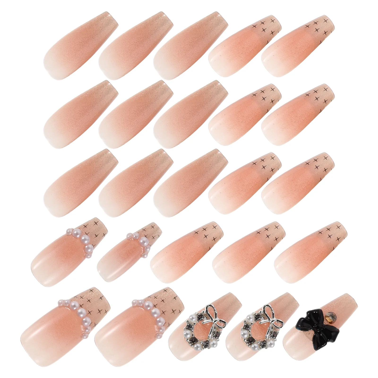 

30pcs Bow Full Cover Press For Women Diy Manicure Art Manicure Supplies False Glue On Art Tools Nail Tips Full Cover Fake With