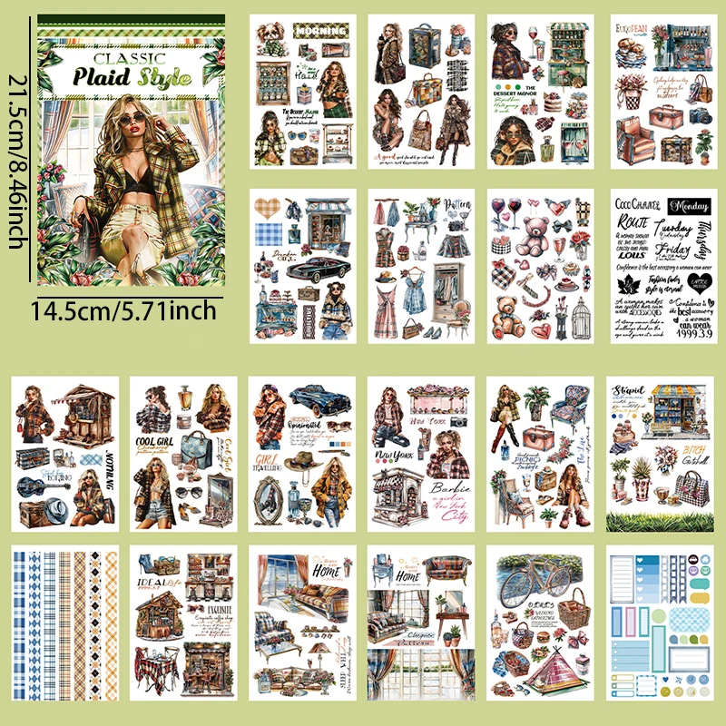 Mr. Paper 6Style 20Pcs/bag Europe and the United States style characters matte PET sticker book DIY handbook scrapbook photo fra image 6