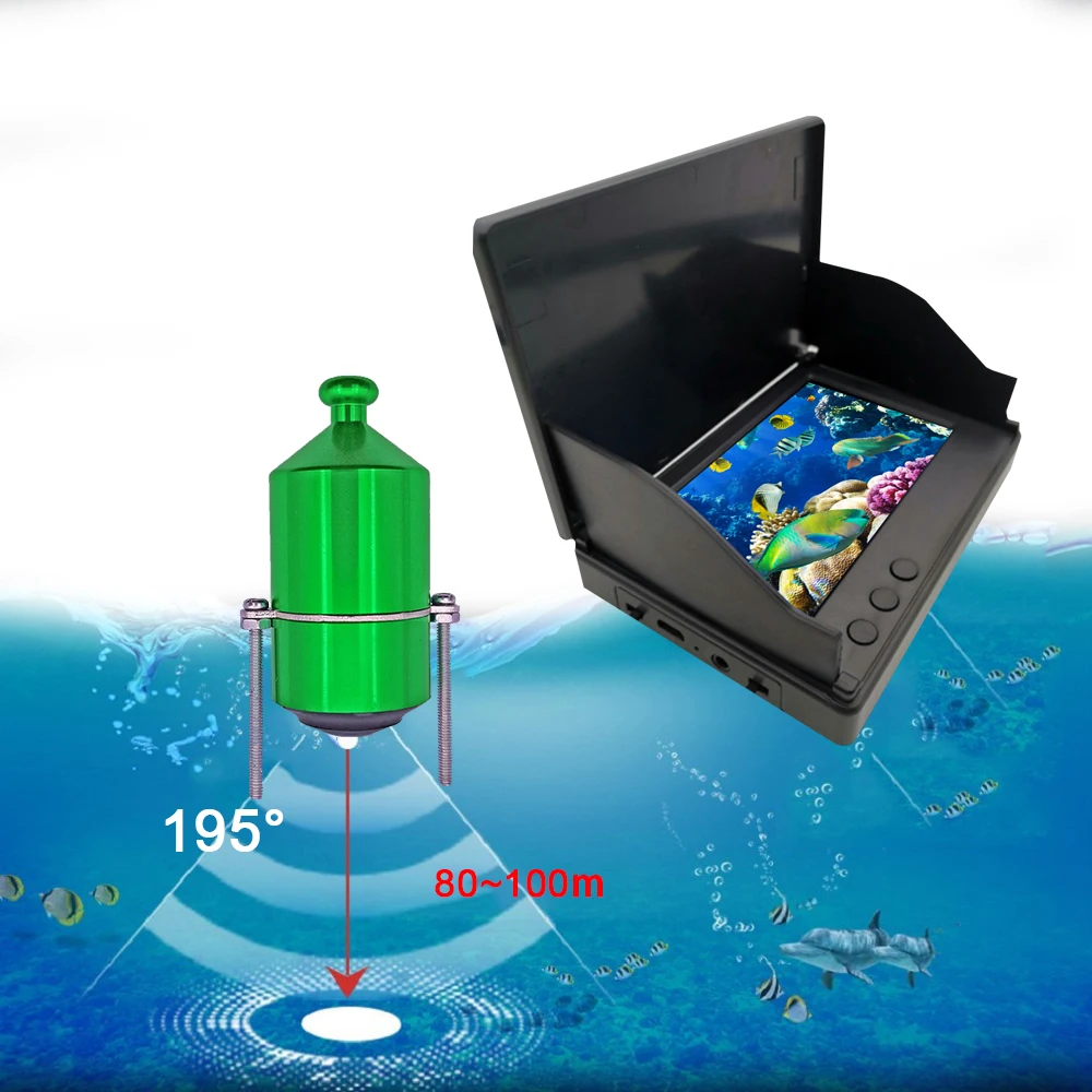 

Рыболокатор с ЖК-дисплеем 5,0/4,3 дюйма, подводная рыболовная камера 220 °, водонепроницаемая IPS 1500CD, 10 часов выносливости, ночного видения