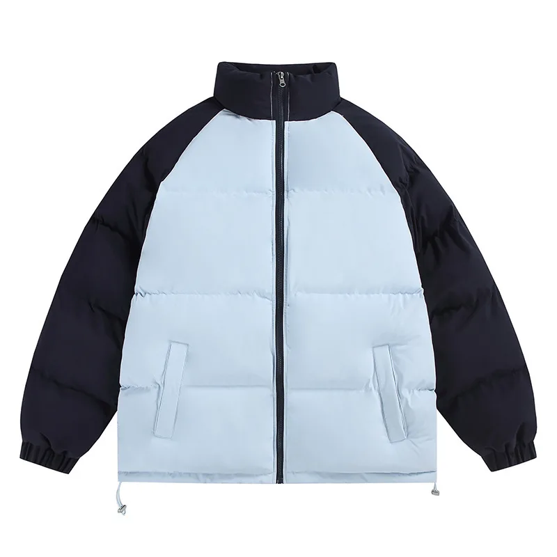 KIDWHXR 2026 Winter Men Jacket Korean Contrast Color Male Outerwear Outdoor Sport Casual Man Loose Long Sleeve Parkas Coat