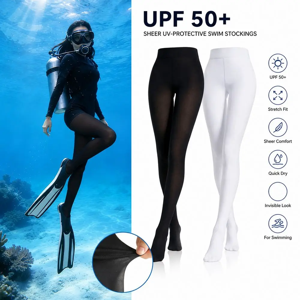 New Ice Silk Diving Tights Sun Protection Full Foot Sun Protection Tights Snag Resistant Breathable Full Foot Leggings