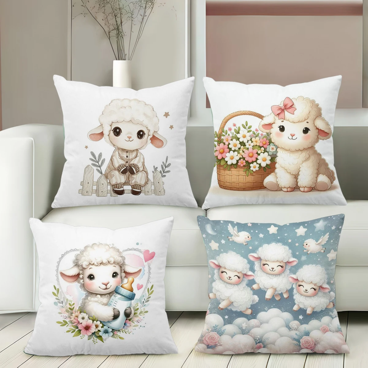 Cute Lamb Patterned…